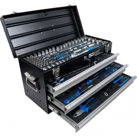   BGS technic 3 fiókos szerszámosláda 143 részes szerszámkészlettel (BGS 3318)