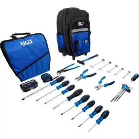  BGS technic Görgős szerszámos hátizsák teleszkópos fogantyúval, 66 részes (Mobil szerszámos hátizsák / Gurulós szerszámtáska készlet) (3347)