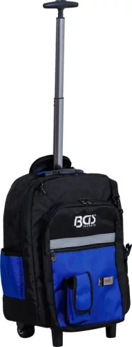 BGS technic Görgős szerszámos hátizsák teleszkópos fogantyúval, 66 részes (Mobil szerszámos hátizsák / Gurulós szerszámtáska készlet) (3347)