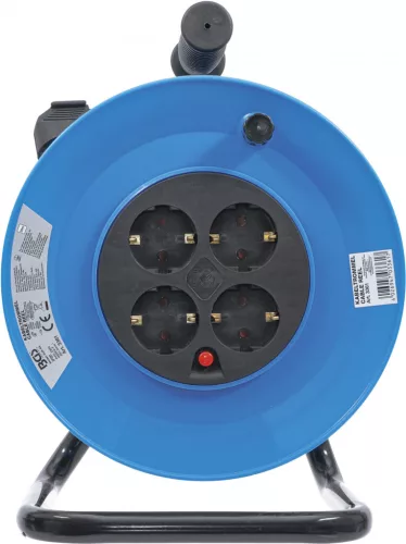 BGS technic Kábeldob | 25 m | 3 x 1,5 mm² | 4 csatlakozóaljzat | IP 20 | 3000 W (BGS 3361)