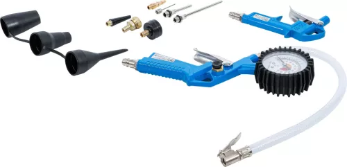 BGS technic Pneumatikus fúvópisztoly és kerékfúvató készlet manométerrel, 8 bar, 10 részes (BGS 3369)