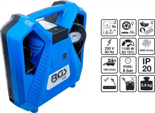 BGS technic Hordozható kompresszor (BGS 3386)