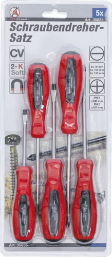 BGS DIY 5 részes csavarhúzó készlet, lapos és kereszthornyú fejek (BGS 35835)