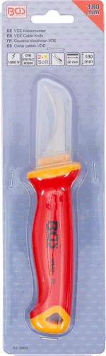 BGS technic VDE kábelkés horgas pengével, 180 mm, 50 mm-es pengével (BGS 35893)