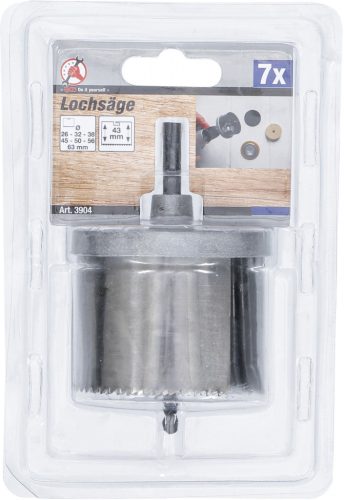 BGS DIY 7 részes lyukfűrész, átmérő: 26-63 mm, mélység: 2" (BGS 3904)