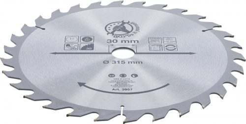 BGS DIY Karbid hegyű körfűrész tárcsa, 315 x 30 x 3.0 mm, 30 fogú (BGS 3957)