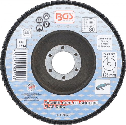 BGS technic Lamellás csiszolótárcsa 125mm, 80-es szemcse (BGS 3976)