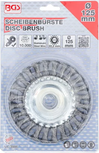 BGS technic Drótkorong kefe, 125mm átmérőjű (BGS 3986)
