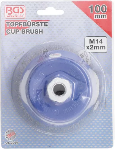 BGS technic Drótkorong kefe, 100 mm átmérő x 67 mm magasság, M14x2 menet (BGS 3994)