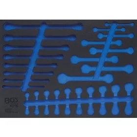   BGS technic 3/3 Szerszámtálca szerszámkocsikhoz, üresen: villás- / csillag- / racsnis kulcsok számára (nem tartozék) (BGS 4016-5)