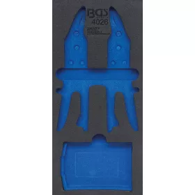  BGS technic 1/3 Szerszámtálca szerszámkocsihoz, üresen: 5 lépcsősfúró / lemezvágó olló készlethez (nem tartozék) (BGS 4026-1)