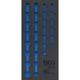   BGS technic 1/3 Szerszámtálca szerszámkocsihoz, üresen: 1/4" és 1/2" 12-szögű dugókulcs készlethez (nem tartozék) (BGS 4056-1)