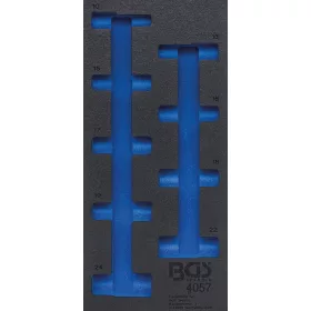   BGS technic 1/3 Szerszámtálca szerszámkocsihoz, üresen: 9 részes 1/2" 6-szögű hosszított dugókulcs készlethez, 10-24 mm (nem tartozék) (BGS 4057-1)