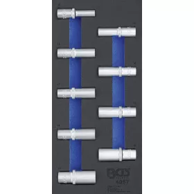   BGS technic 1/3 Szerszámtálca szerszámkocsihoz: 9 részes 1/2" 6-szögű hosszított dugókulcs készlettel, 10-24 mm (BGS 4057)