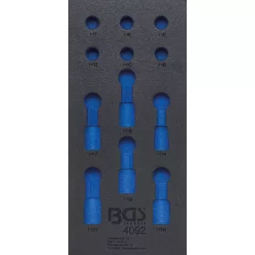   BGS technic 1/3 Szerszámtálca szerszámkocsihoz, üresen: 12 részes 1/2" Imbusz dugókulcs bit készlethez (nem tartozék) (BGS 4092-1)