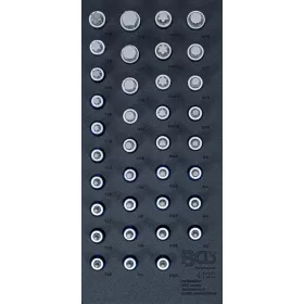   BGS technic 1/3 Szerszámtálca szerszámkocsihoz: 1/2" Bit dugókulcs készlet | különböző profilok | 36 darabos (BGS 4120)