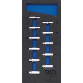   BGS technic 1/3 Szerszámtálca szerszámkocsihoz: 11 részes 1/4" hosszított COLL dugókulcs készlettel (BGS 4121)