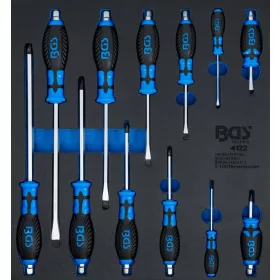   BGS technic 2/3 Szerszámtálca szerszámkocsihoz: 12 részes csavarhúzó készlettel (BGS 4122)