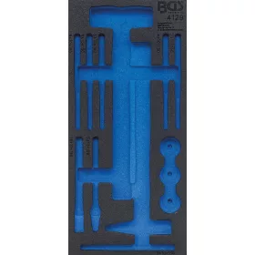   BGS technic 1/3 szerszámtálca szerszámkocsihoz (408x189x32 mm), üresen: 14 részes cserélhető fejű kalapács, csapszegkiütő és véső készlethez (nem tartozék) (BGS 4129-1)