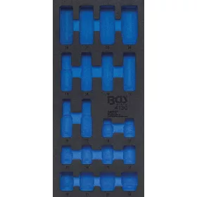   BGS technic 1/3 szerszámtálca szerszámkocsihoz (408x189x32 mm), üresen: 20 részes légkulcsokhoz való dugókulcsfej készlethez, 10-24 mm (nem tartozék) (BGS 4130-1)