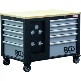   BGS technic Műhelykocsi 10 fiókkal és zárható szerszámszekrénnyel, 1150 × 740 × 866 mm (BGS 4199)