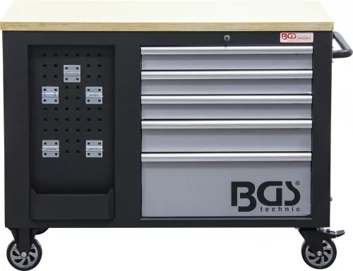 BGS technic Műhelykocsi 10 fiókkal és zárható szerszámszekrénnyel, 1150 × 740 × 866 mm (BGS 4199)