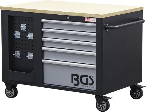 BGS technic Műhelykocsi 10 fiókkal és zárható szerszámszekrénnyel, 1150 × 740 × 866 mm (BGS 4199)