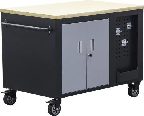BGS technic Műhelykocsi 10 fiókkal és zárható szerszámszekrénnyel, 1150 × 740 × 866 mm (BGS 4199)