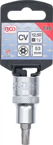 BGS technic Biztonsági Torx bitfej, 1/2", fúrt. T40, 53 mm hosszú (BGS 4326)