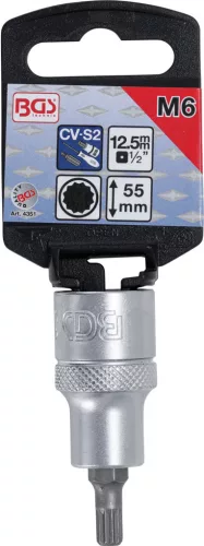BGS technic Spline típusú bitfej, 1/2", hossza: 53mm, M6 (BGS 4351)