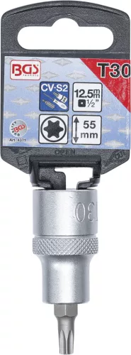 BGS technic Torx bitfej 1/2" nem fúrt, hossza: 53mm, T30 (BGS 4371)