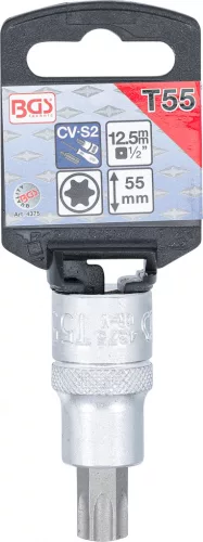 BGS technic Torx bitfej 1/2" nem fúrt, hossza: 53mm, T55 (BGS 4375)