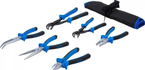 BGS technic Fogókészlet, 6 részes, CrV, nyomógombos vízpumpafogókkal és kétkomponensű markolattal (BGS 4416)