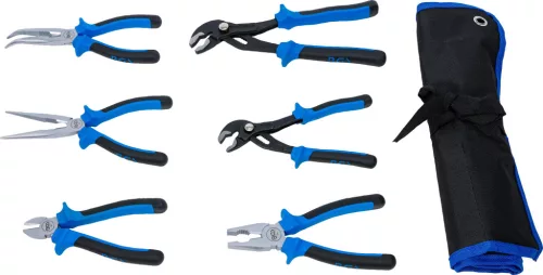 BGS technic Fogókészlet, 6 részes, CrV, nyomógombos vízpumpafogókkal és kétkomponensű markolattal (BGS 4416)