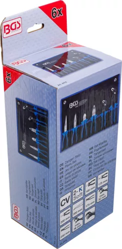 BGS technic Fogókészlet, 6 részes, CrV, nyomógombos vízpumpafogókkal és kétkomponensű markolattal (BGS 4416)