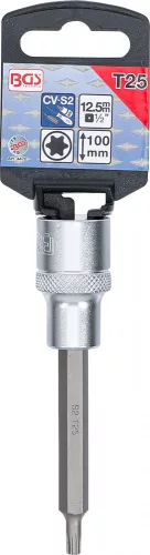BGS technic Torx bitfej 1/2" nem fúrt, hossza: 100mm, T25 (BGS 4470)