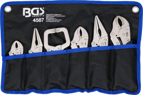 BGS technic Patentfogó / gripfogó készlet karosszéria- és hegesztési munkákhoz, 135–220 mm, 6 részes (BGS 4587)