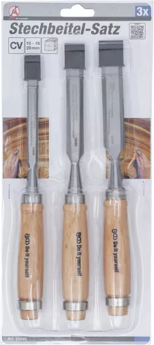 BGS DIY 3 részes véső készlet, 10 - 16 - 20mm, nagy igénybevételhez kialakítva (BGS 50240)