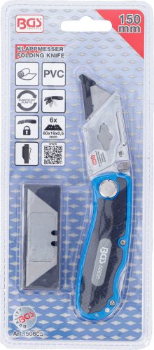 BGS technic Trapéz pengés összecsukható kés, 145 mm (BGS 50605)