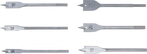 BGS DIY Lapos marófúró készlet, 10 - 25 mm, 6 darabos (50796)