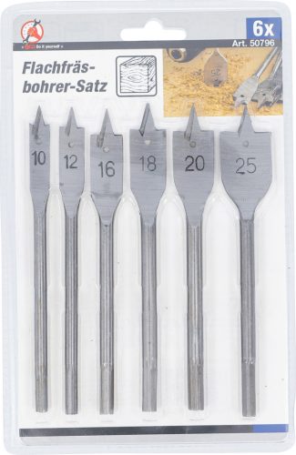 BGS DIY Lapos marófúró készlet, 10 - 25 mm, 6 darabos (50796)