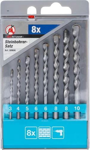 BGS DIY Kőzetfúró készlet | 3 - 10 mm | 8 darabos (50806)
