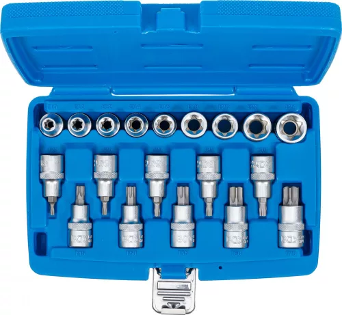 BGS technic 19 részes 1/2" Torx bitfej és dugókulcs készlet (BGS 5100)