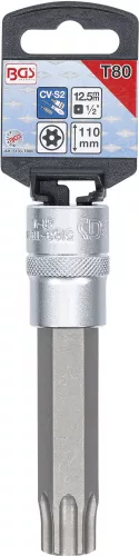 BGS technic 1/2" biztonsági Torx (fúrt) bitfej, T80x110 mm (BGS 5103-TB80)