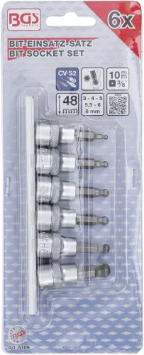 BGS technic Imbusz bitfej készlet 7 részes, 3/8", gömbfejű (BGS 5109)