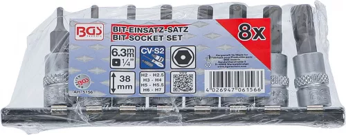 BGS technic 1/4" Imbusz bitfej készlet | furattos kivitel | 2 - 7 mm | 8 darabos (BGS 5156)