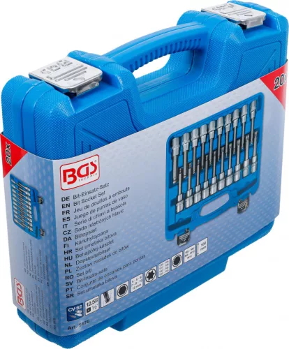 BGS technic Bitfej készlet, 1/2", Imbusz, T-profil (Torx), XZN gömbvéggel, 20 darabos (5170)