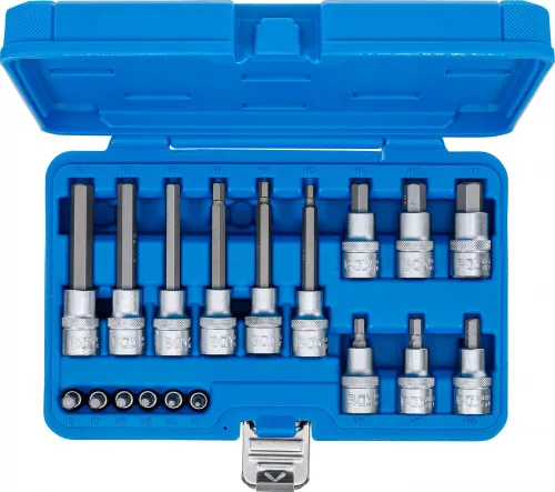 BGS technic Bitfej készlet, 1/4" / 1/2", Imbusz, 18 darabos (5171)