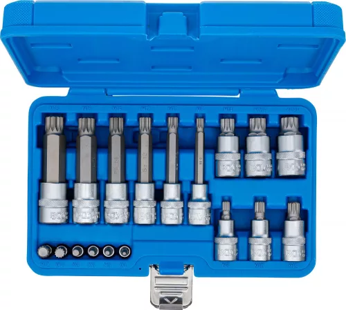 BGS technic Bitfej készlet, 1/4" / 1/2", XZN, 18 darabos (5172)