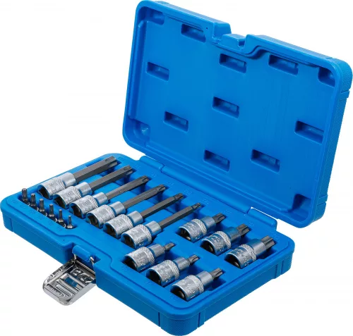 BGS technic Bitfej készlet, 1/4" / 1/2", T-profil (Torx), 18 darabos (5173)